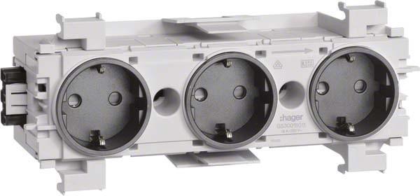 Hager TEH GS30019011 Prise de courant triple, borne à fiche Winsta,frontr,gs