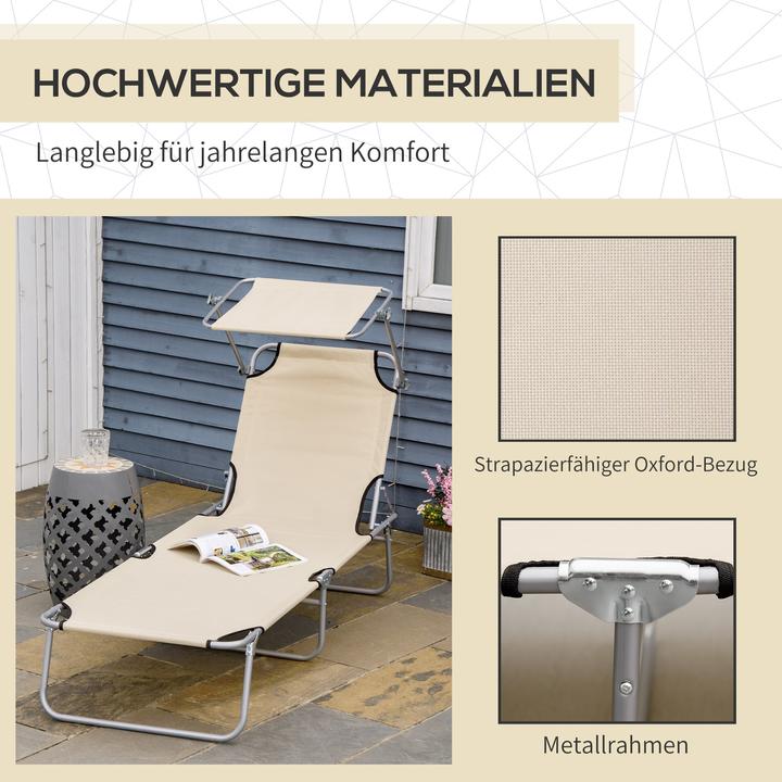 Produktbild Outsunny Sonnenliege mit Sonnenschutz (187 cm)