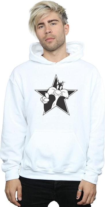 Actual product image Looney Tunes Mens Sylvester Mono Star Hoodie (XXL)