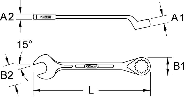 Immagine prodotto KS Tools Chiave combinata a gomito (80 mm)