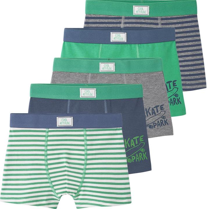 Actual product image Vertbaudet 5-pack boys' boxer shorts in stretch, skater (128, 5-pack)