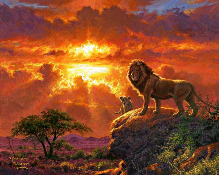 Actual product image Figured'Art Paint by Numbers - Lion at Sunset