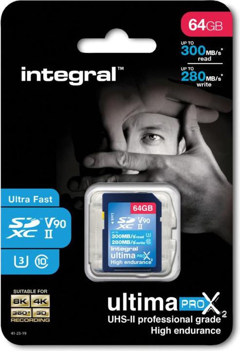 Immagine prodotto 64GB SDXC UHS-II U3 V90 - 300-280 MB/s (64 GB, SDXC, U3, UHS-II)