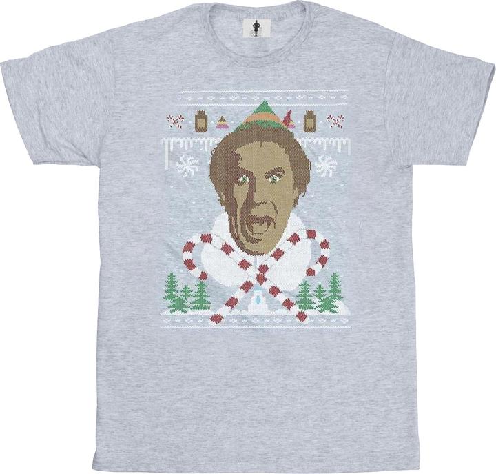 Actual product image Elf Mens Christmas Fair Isle T-Shirt (XXL)