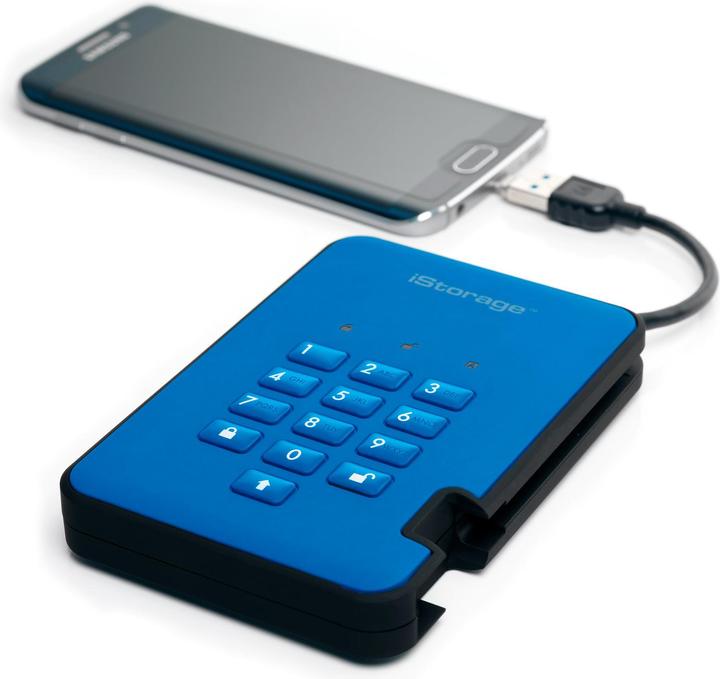 Produktbild iStorage diskAshur² - Festplatte - verschlüsselt - 3 TB - extern (tragbar) (3 TB)