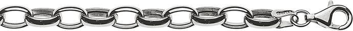 Image du produit Natsumi Schmuck Collier en or blanc 18K/750 ancre ovale semi-massif 6mm (Or blanc 750/18 K, 60 cm)