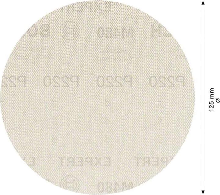 Image du produit Bosch Professional Zubehör Filet abrasif Expert M480 pour ponceuse excentrique, 125 mm, G 220, 5 pièces (P220)