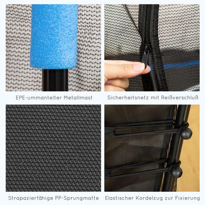 Produktbild Swisshandel24 Kinder Trampolin Ø163,5 cm, Indoor Trampolin, Kindertrampolin bis 50 kg Blau (163.50 cm)