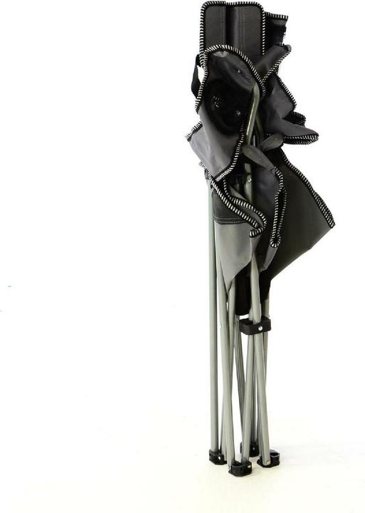 Actual product image VCM 2er Set Campingstuhl Faltstuhl grau schwarz Armlehne Getränkehalter Angelstuhl