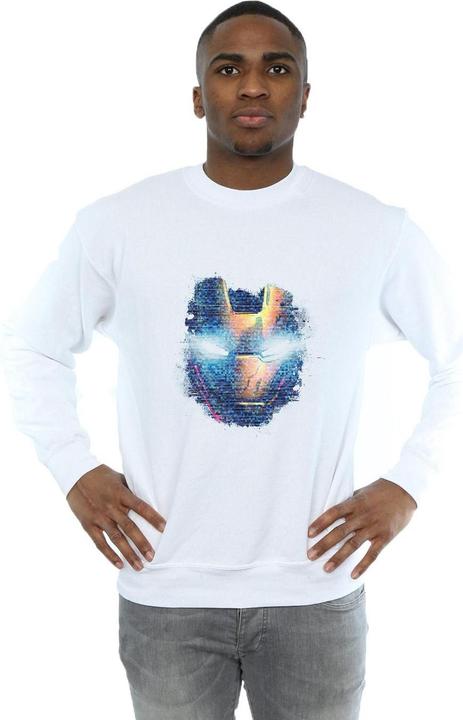 Actual product image Mens Avengers Iron Man Distressed Head Sweatshirt (L)