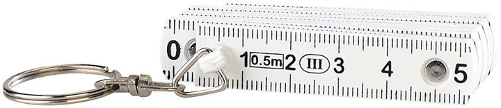 Pearl Zollstock am Schlüsselanhänger, 0,5-Meter-Gliedermassstab, weiss