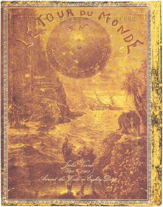 Actual product image Paperblanks Fascinating manuscripts Verne, Journey Around the EarthUltraLIN (180 x 230 mm, Lined, Hardcover)
