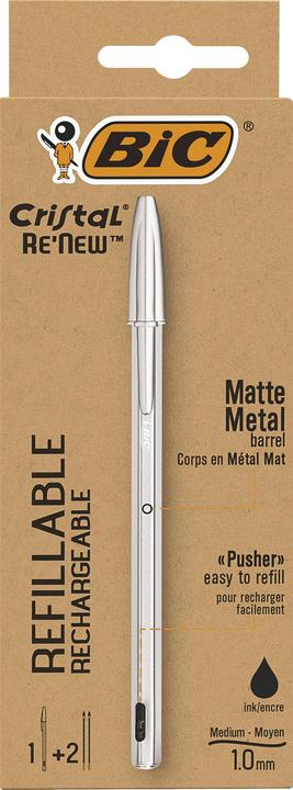 Immagine prodotto Bic Biros Cristal RE'NEW, nero (Argento, 1 x)