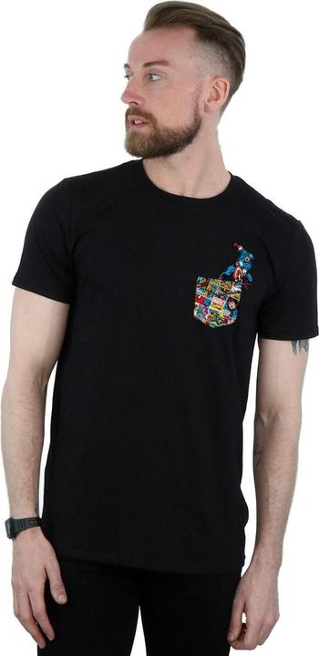 Image du produit - T-shirt CAPTAIN AMERICA FAUX POCKET - Homme (M)