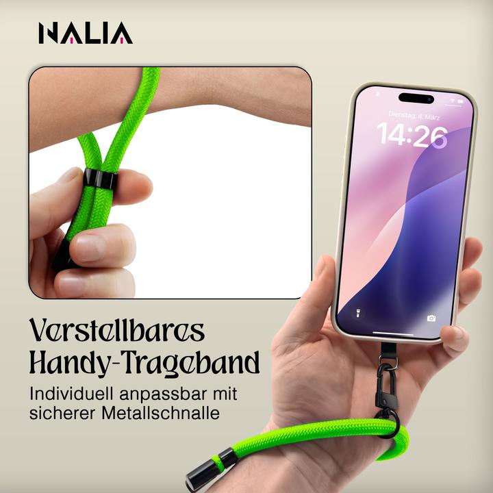 Produktbild Nalia Wristy Lanyard Handykette – Universal Trageband für Smartphones – Verstellbar, Soft & Elastisch