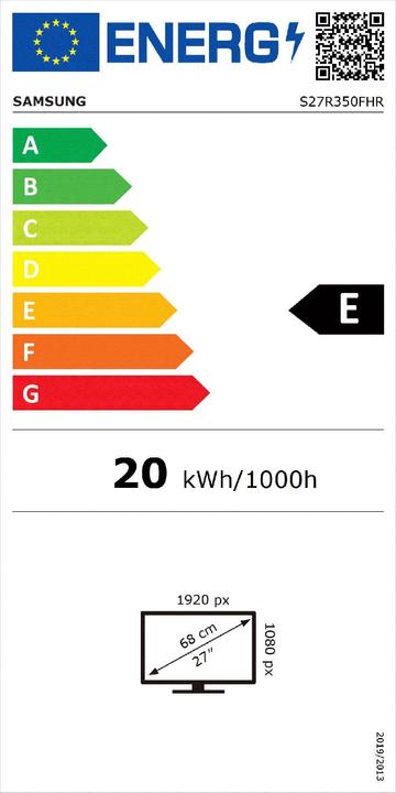 Energy Label Samsung S27R350 (1920 x 1080 pixels, 27")