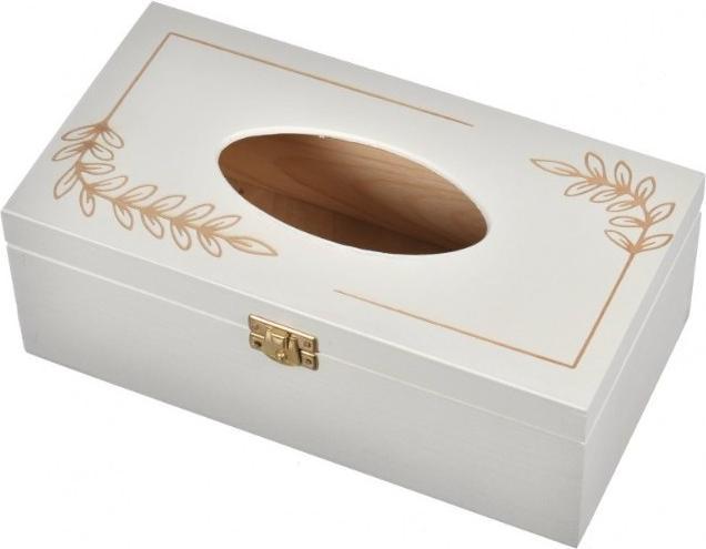 Produktbild Holzecke aschentuch Box Aus Holz Weiss Mit Gravur (25.5 x 13.5 x 9 cm)