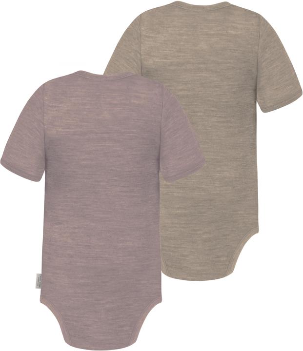 Actual product image Normani Set of 2 baby merino bodysuit short sleeves "Tauranga" - 9293 (86)