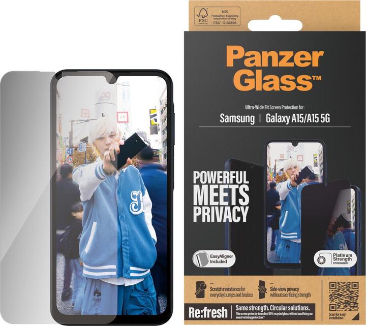 Image du produit PanzerGlass Confidentialité (1 pièce(s), Samsung Galaxy A15 5G, Samsung Galaxy A15)