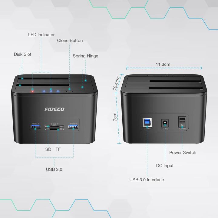Actual product image Fideco Hard disk docking station