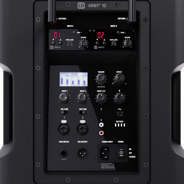 Image du produit LD Systems ANNY® 10 BPH 2 B6 - 10" Enceinte de sonorisation mobile Bluetooth® avec batterie, table de mixage (1x 80 W)