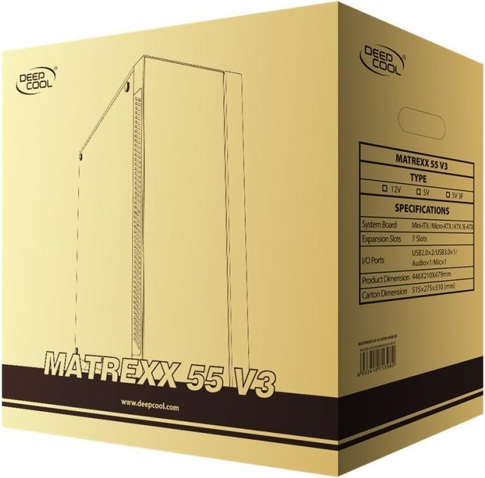Actual product image Deepcool Matrexx 55 V3 ADD-RGB 3F (ATX, mATX, E-ATX, Mini-ATX)