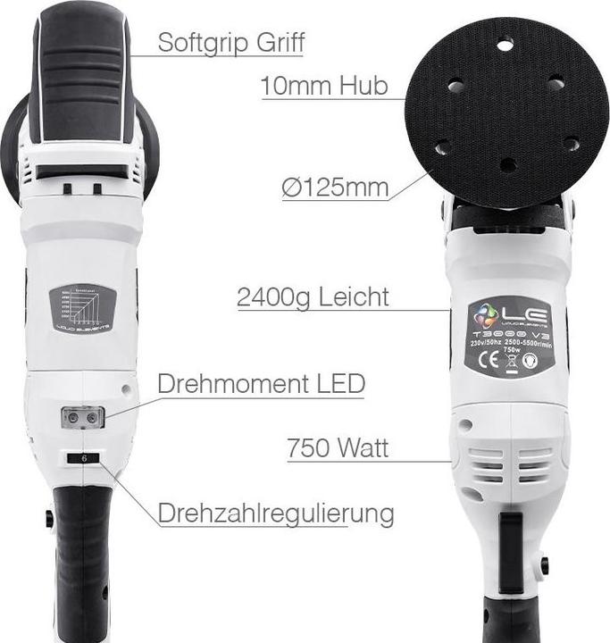 Image du produit Liquid Elements T3000 V3 - Polisseuse excentrique - course 10mm (Polisseuse excentrique, 750 W)