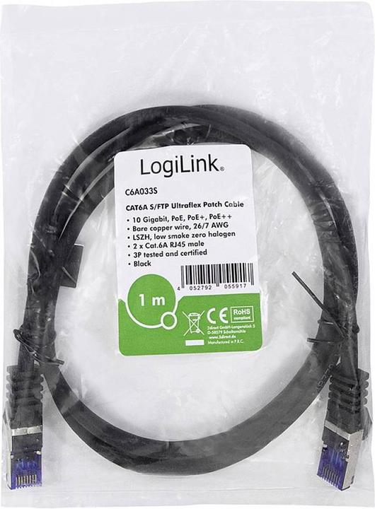 Immagine prodotto LogiLink Cavo di rete (S/FTP, CAT6a, 30 m)