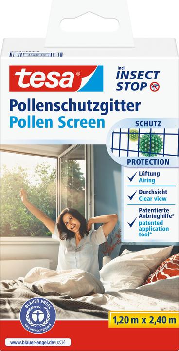 tesa Pollenschutzgitter, für Allergiker, zuschneibar inkl. selbstklebendem Klettband