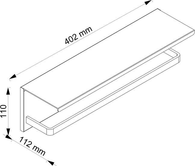 Produktbild Allibert New Game - tablet handdoekhouder - 40cm - mat zwart gelakt aluminium