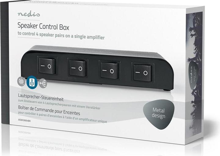 Immagine prodotto Nedis Unità di controllo dell'altoparlante - 4 vie - Terminale - Nero (0.10 m)