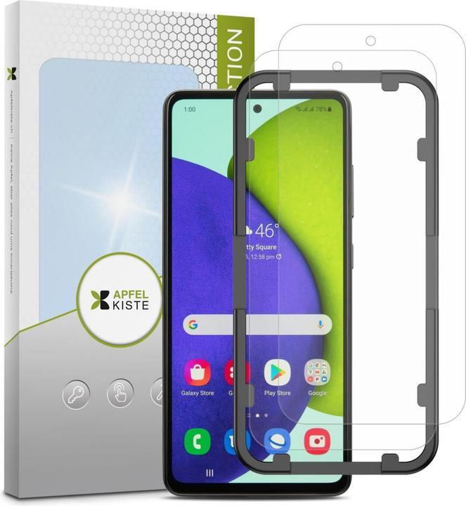 Immagine prodotto Apfelkiste - Panzer Glas Displayschutzfolie mit Montagerahmen (2er Set) (2 Pezzo/i, Samsung Galaxy S21 FE 5G)