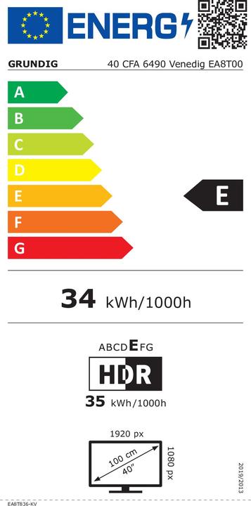 Etichetta energetica Grundig Led-Tv Fhd Abacus Abacus (40", LED, Full HD)