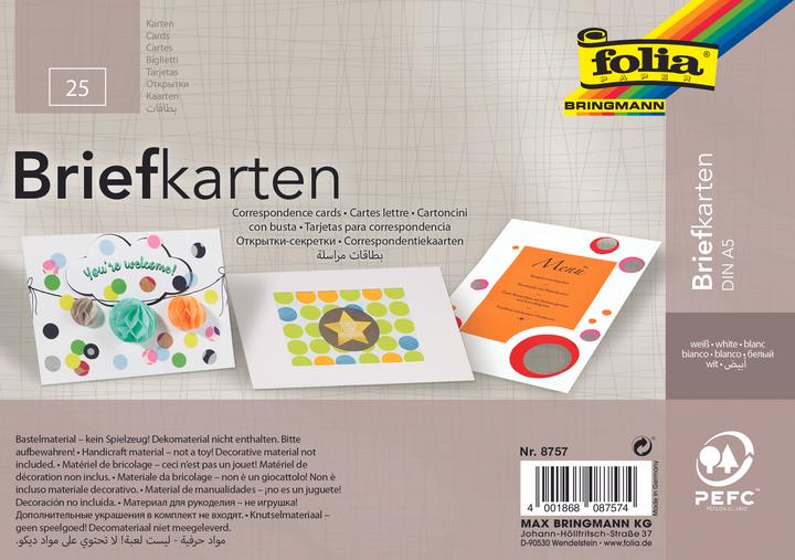 Actual product image Folia Letter cards, DIN A5, single (25 pcs.)