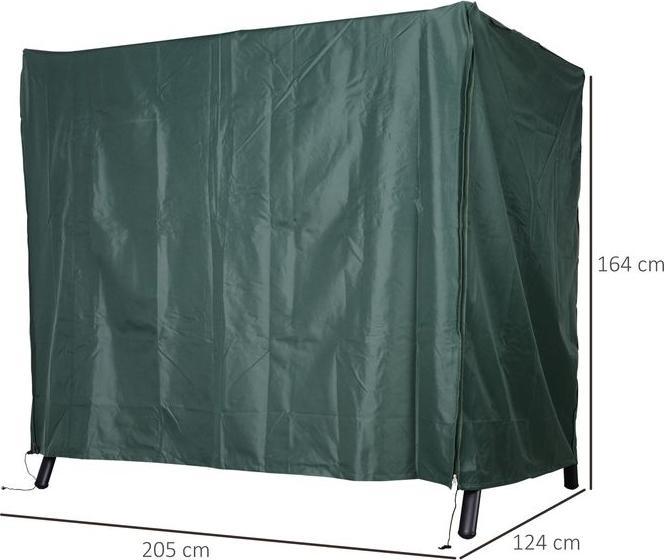 Image du produit Swisshandel24 Couverture Balançoire de jardin Imperméable Vert 205 x 124 x 164 cm