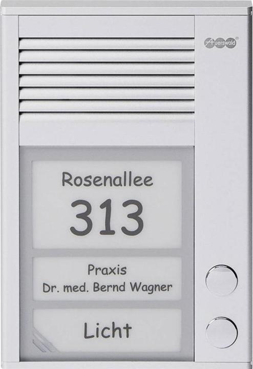 Auerswald TFS-Dialog 202 fuer a/b-Nebenstellenanschluss / 2 Klingeltaster / Slim-Line-Gehaeuse / Aluminiump... (Kabelgebunden)