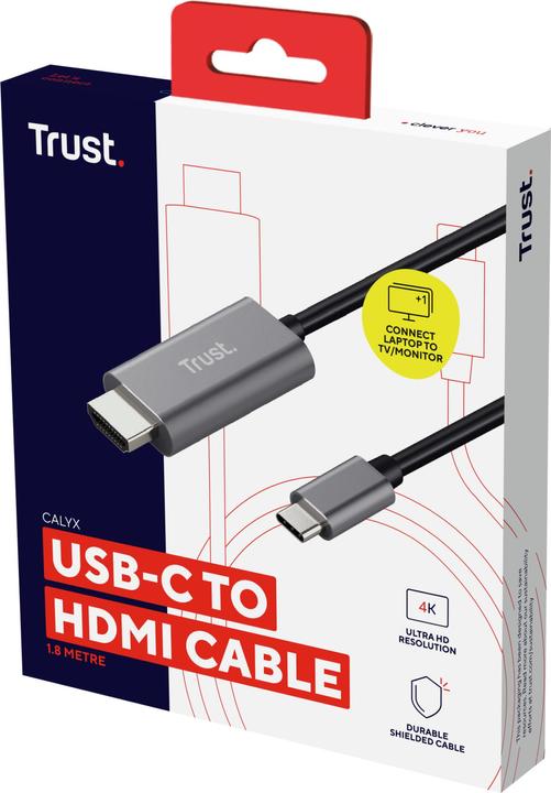 Actual product image Trust USB-C connection cable (1x USB-C™ plug (1.80 m, USB Type C, HDMI)