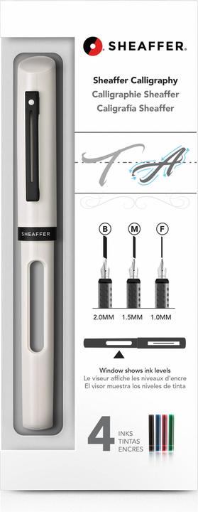 Produktbild Sheaffer Kalligraphie-Set Mini weiss F/M/B (1,0 1,5 2,0) + 4 Tintenpatronen (sortiert) (Weiss, 1 x)