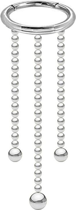 Produktbild Star Piercing Micro Segmentring klappbar silber Anhänger drei Kugelketten mit Kugel (Chirurgenstahl 316L, ohne Messing)