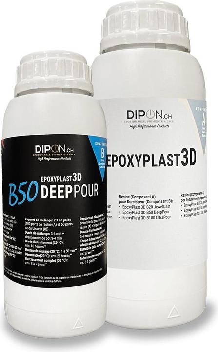 Actual product image Dipon Epoxy resin EpoxyPlast 3D B50 DeepPour Resin