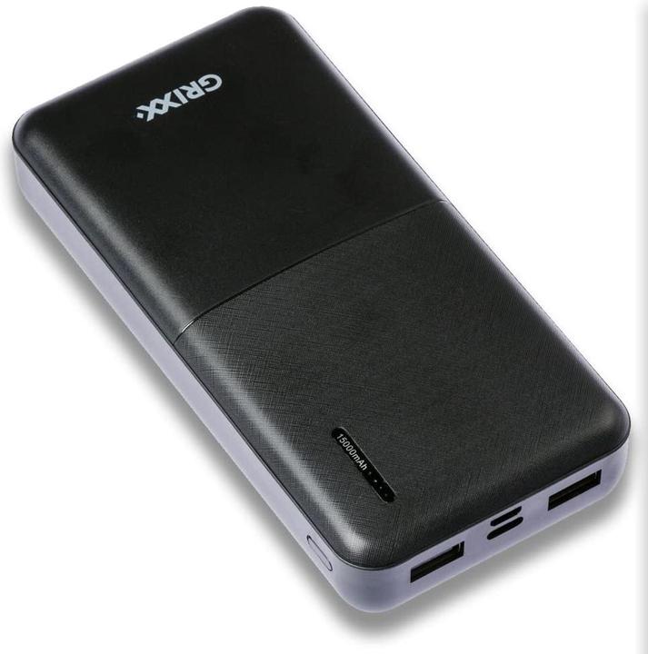 Actual product image Grixx Powerbank 15000mAh Power Delivery Micro USB & USB-C Black (15000 mAh, 55.50 Wh)