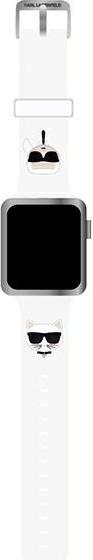 Immagine prodotto Karl Lagerfeld Cinturino KLAWMSLCKW Apple Watch 38/40/41mm bianco/bianco Silicone Karl & Choupet (38 mm, 40 mm, 41 mm, Silicone)