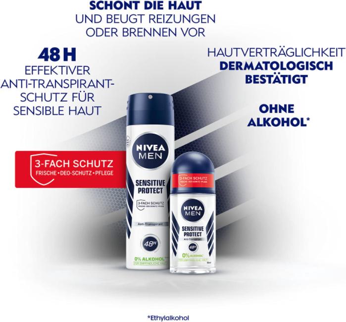 Actual product image Nivea Men Sensitive Protect (Roll-on, 50 ml)
