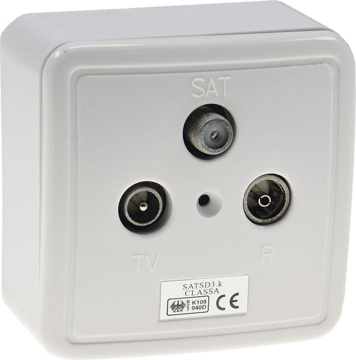 Immagine prodotto Goobay Set completo: stub d'antenna a 3 fori/presa terminale (Presa d'antenna)
