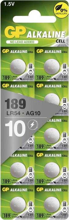 Produktbild GP Batteries GP Alkaline Knopfzelle 189, 10er (10 Stk., SR54, 44 mAh)