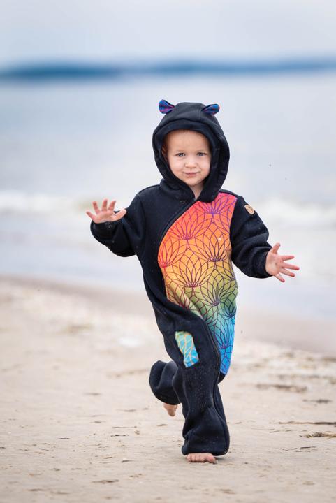 Lennylamb Bear Romper - Rainbow Lotus