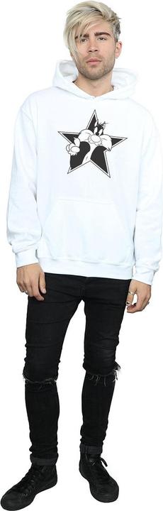 Actual product image Looney Tunes Mens Sylvester Mono Star Hoodie (XXL)