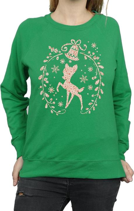 Actual product image Disney Womens/Ladies Bambi Christmas Wreath Sweatshirt (XL)