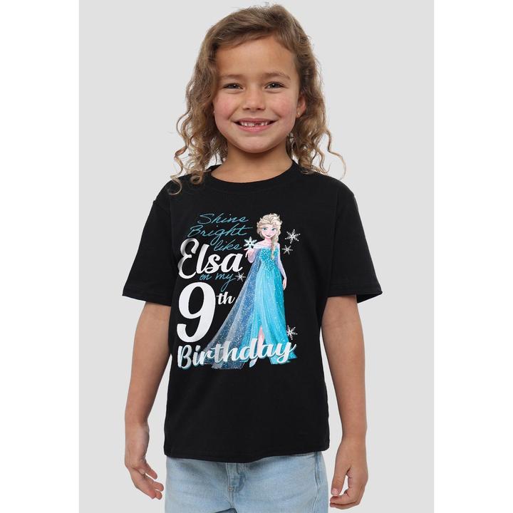 Actual product image Disney Frozen Childrens/Kids Bright Like Elsa 9th Birthday T-Shirt (104)
