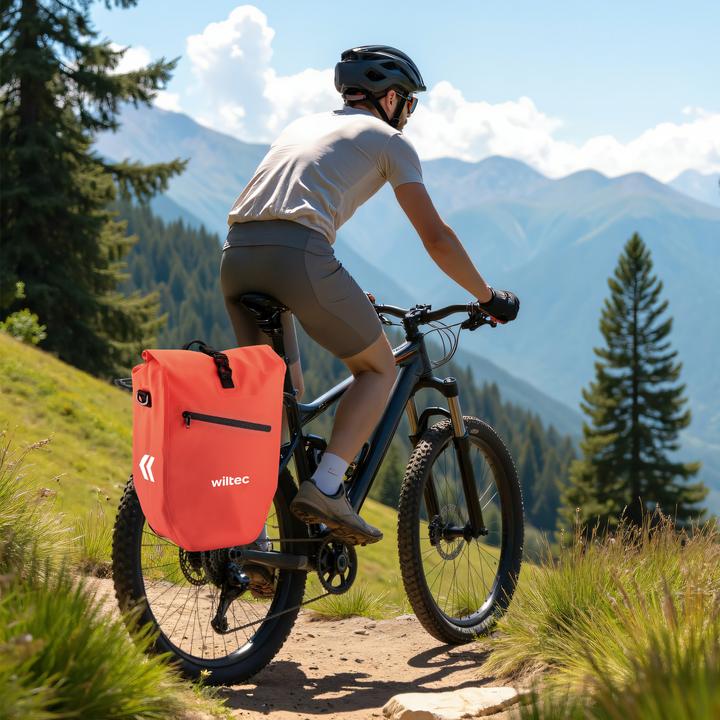 Actual product image Wiltec Gepäckträgertasche rot 28l Fahrradtasche Gepäckträger Gepäcktasche (28 l, Luggage carrier bag)